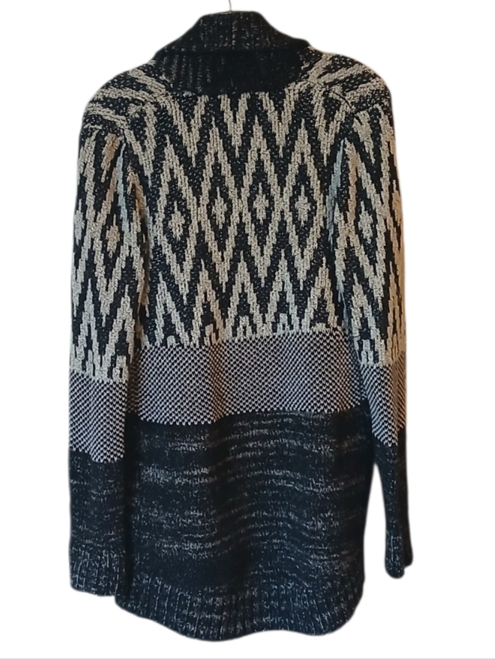 Luck Brand Open-Front Stargazer Geometric Cardigan Sweater Size Medium - Picture 3 of 6